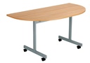 One Eighty D-End Tilting Table (FSC) | 1400 X 700 | Beech/Silver | 