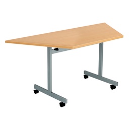 [OETT1680TRAPSVBE] One Eighty Trapezoidal Tilting Table (FSC) | 1600 X 800 | Beech/Silver | 