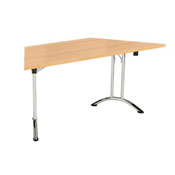 [OUFT1680TRAPSVBE] One Union Folding Table 1600 x 800 Silver Frame Beech Trapezoidal Top (FSC)